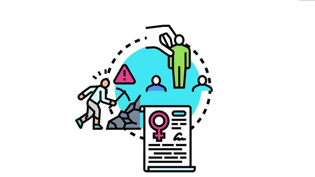 Labor rights association concept protecting workers from exploitation and discrimination, advocating for gender equality, fair labor practices, and safe working conditions
