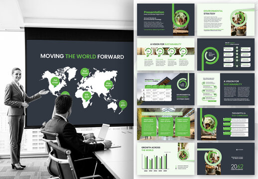 Modern Eco Friendly Sustainability and Green Energy Business Presentation Template