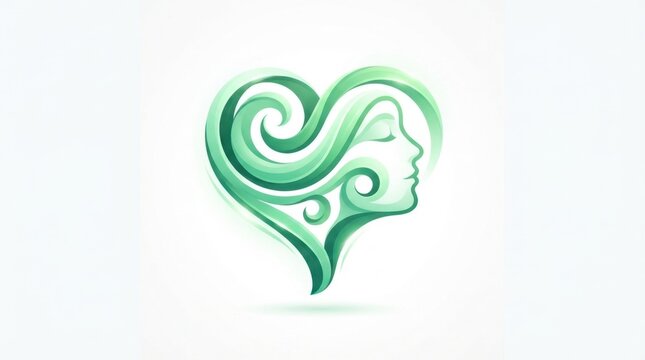 Emotional wellness self care heart and human profile logo
