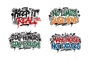 Obraz premium quote vector typography set of graffiti for t shirt