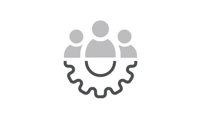 Leaders group for process management icon, transmission gear wheel.