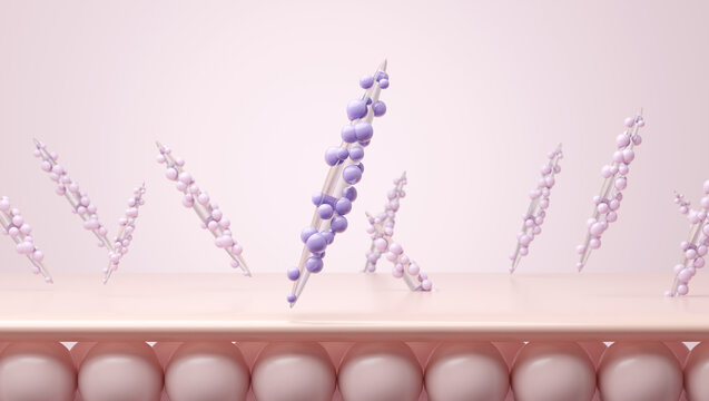 spicule microneedle skin layer penetration serum action 3d render