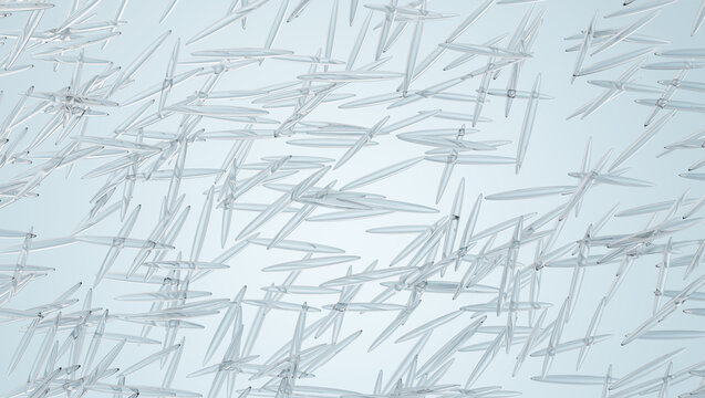 microscopic spicule bundle active ingredient blue background 3d render