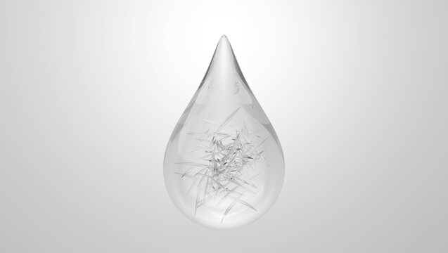 serum liquid drop containing spicule science lab background 3d render