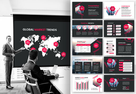 Modern Red and Black Business Presentation Template for Corporate Branding