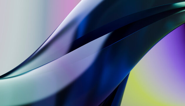 Abstract smooth curved shapes in blue and purple gradient