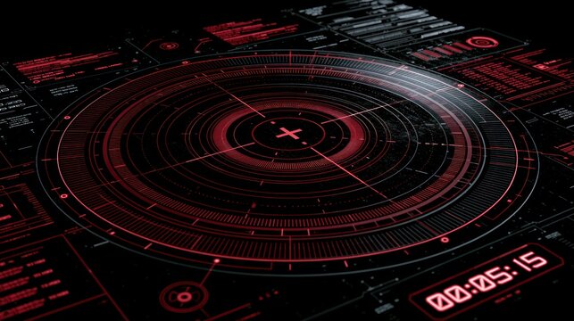 Futuristic digital interface with targeting system
