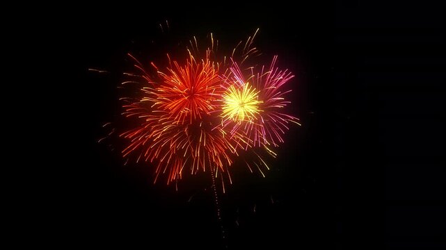 Explosive celebration fireworks radiating brilliant spark trails on transparent background