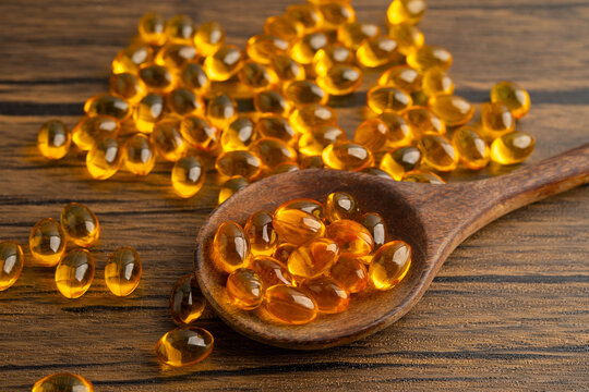 Fish oil or Cod liver gel in capsule.