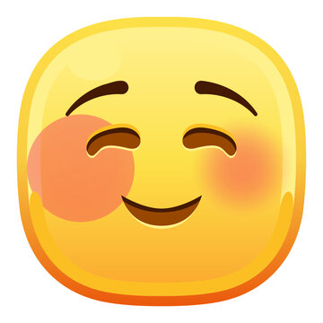 Blushing Face Emoji, Shy Embarrassed Flushed Bashful Expression