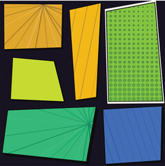 Fototapeta premium Abstract Geometric Colorful Panels with Line and Dot Patterns