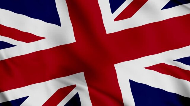 United kingdom flag waving in wind: british union jack background, for national pride, political, and patriotic projects 4K Motion Video