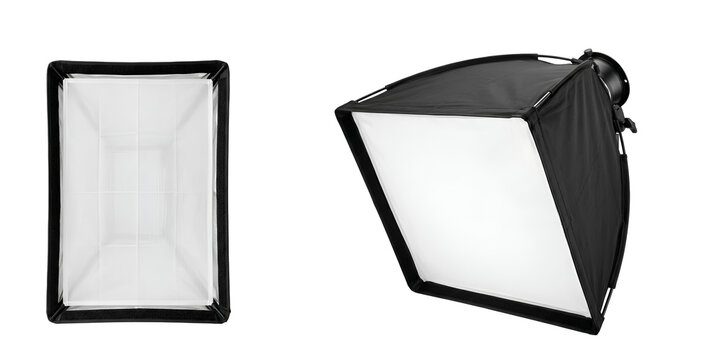 A softbox light diffuser on a transparent background for photography lighting equipment