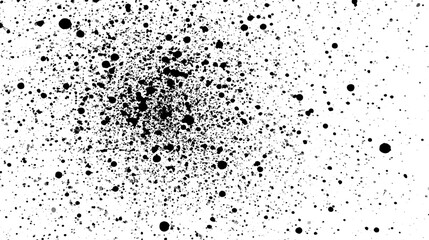 Fototapeta premium Black ink splatter texture on white background, abstract grunge spray paint drops and messy artistic dots, high resolution distressed overlay for graphic design, print projects, and creative branding