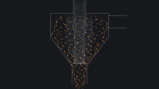 Cyclone Separator Particle Separation Process, Industrial Visualization Loop