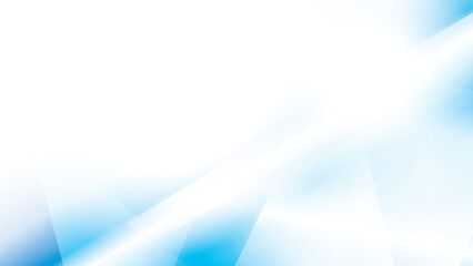 Naklejka premium Abstract white and blue color, modern design stripes background with geometric shape and glowing light. Vector illustration.