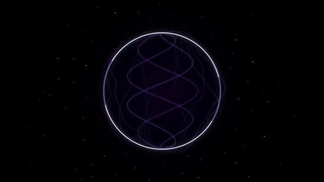 Abstract purple glowing spiral motion loop