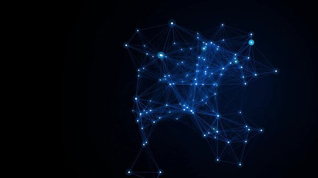 Blue glowing abstract network motion
