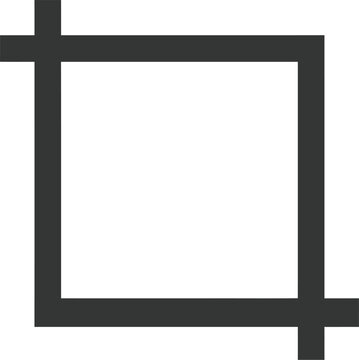 Crop tool frame icon for digital image editing software interfaces.