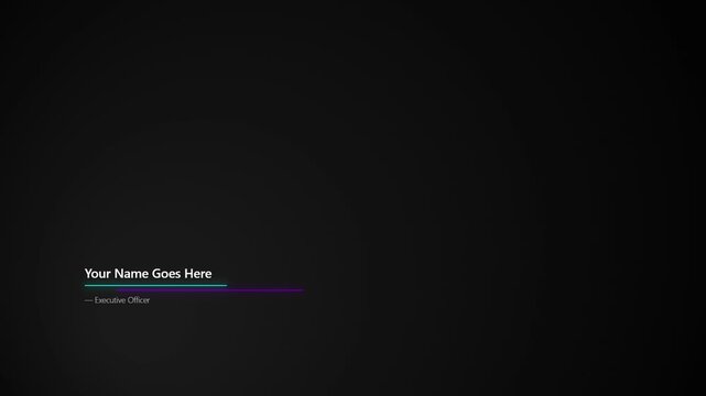 Modern Lower Third Bar Animation - Broadcast Text Graphics 4K