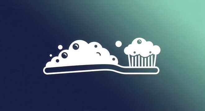 Creative Dental Hygiene Concept With Toothpaste Foam And Muffin Shape