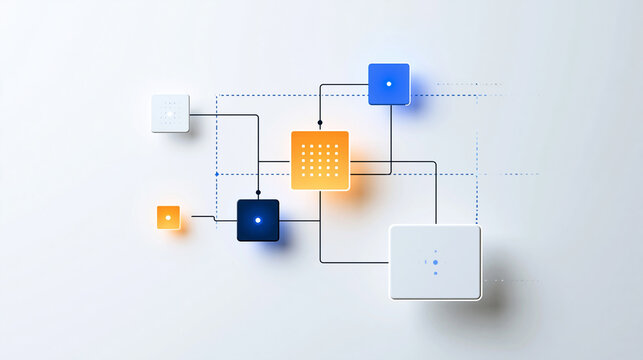 Clean diagram illustrating the large language model inference process on a bright background large language model inference process diagram artificial intelligence technology data