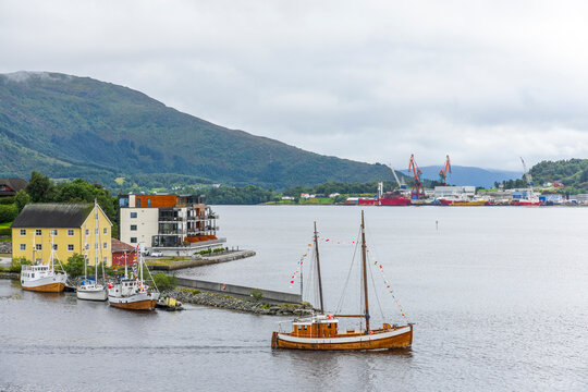 boats in the harbor at Ulsteinvik, Norway