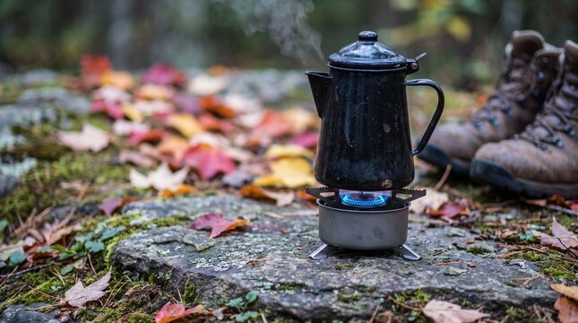 Boiling Trail Coffee over Camp Stove