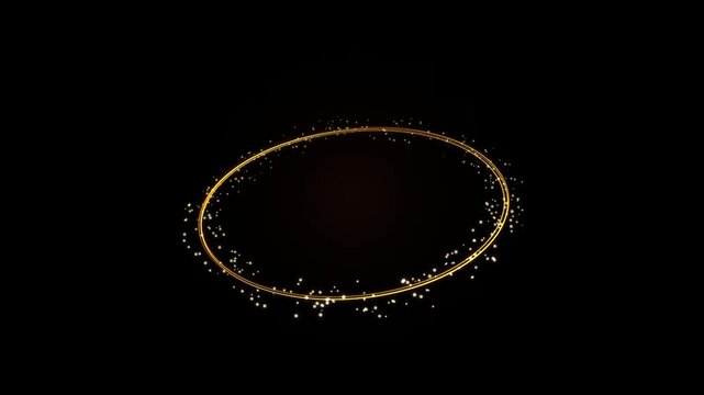 Glowing neon ring animation loop with sparkling particles