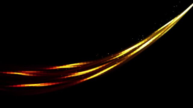 Golden light trails, cinematic motion blur, abstract energy flow