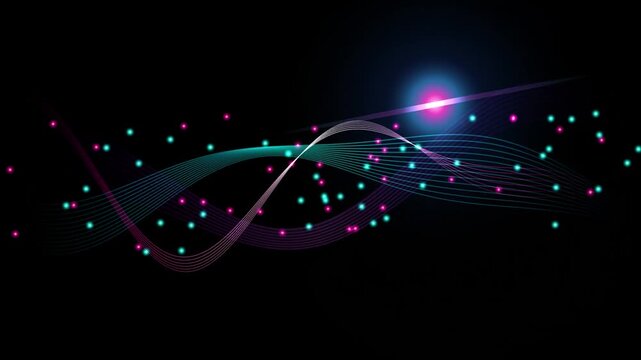 Neon light trails abstract motion animation