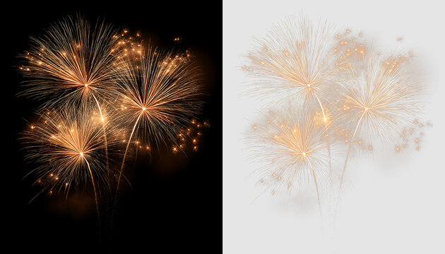 Isolated Fireworks Spark Explosion for Creative Compositions