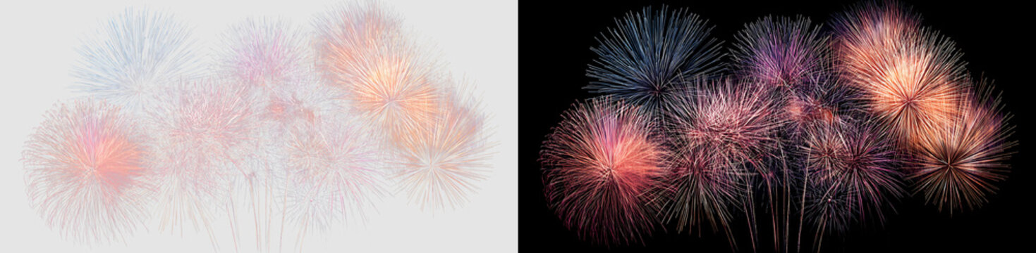 Realistic Sparkling Fireworks Explosion for Event Graphics
