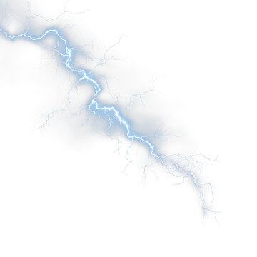 Glowing Blue Electric Bolt with Dynamic Lightning Effect