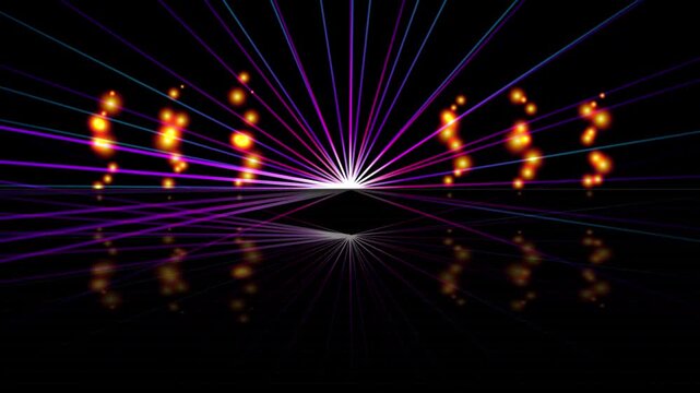 Radiant purple fireworks burst in night sky celebration