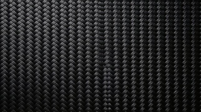 Abstract dark woven carbon fiber texture background.