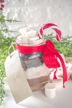 Hot chocolate dry mix in mason jar