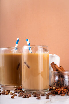 Iced Horchata coffee cocktail, summer iced coffee latte drink