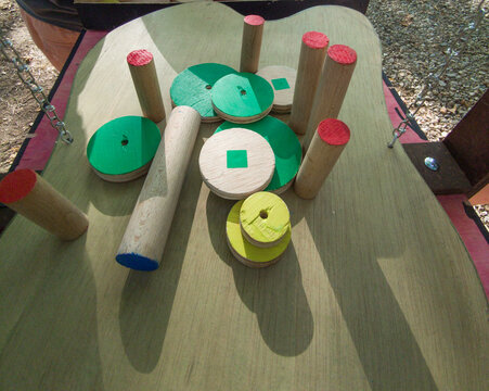 Outdoors wooden skill-based games