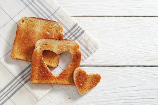 Heart Shaped Cutout Toast Bread