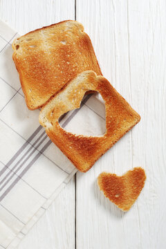 Toast with heart cut-out