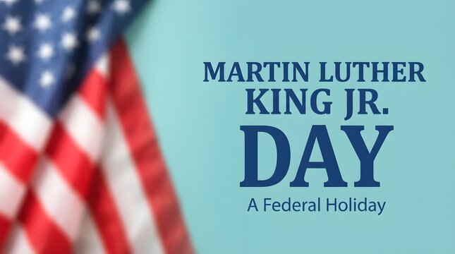 Martin luther king jr day celebration with american flag background and text