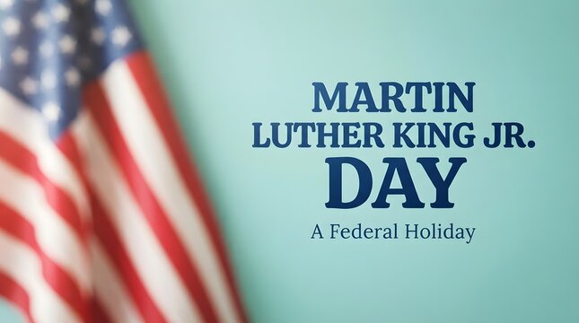 Martin luther king jr day with american flag background celebrating civil rights