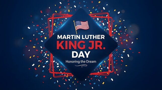 Martin luther king jr day celebration with a vibrant and dynamic digital design