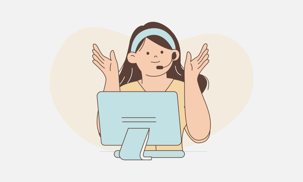 Friendly Customer Service Representative Illustration