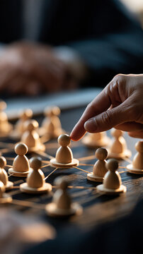 Conceptual visualization of human resources recruitment process outsourcing and effective leadership representing organizational structure training and employment practice