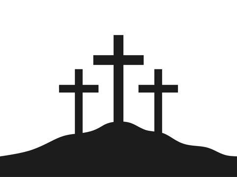 Three Crosses on Calvary Hill Silhouette