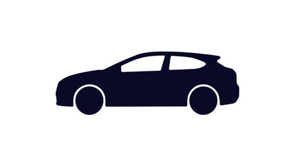 Fototapeta premium Hatchback Car Silhouette Icon Minimalist Vehicle Illustration Compact Automotive Graphic Modern Transport Symbol Branding and Small Car Design Concept 