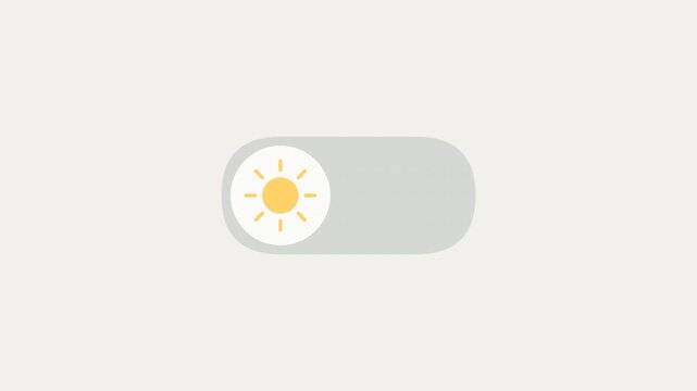 Minimalist light mode toggle switch icon representing daytime theme activation in user interface design