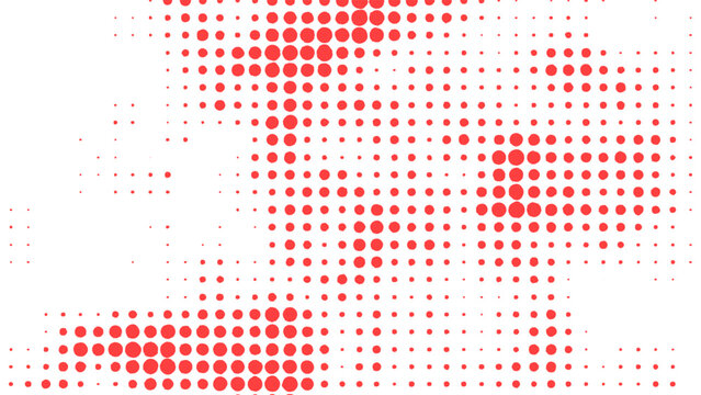 Modern red halftone dot pattern abstract background.